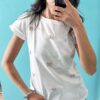 t-shirt in cotone con fiocchetti