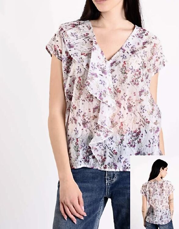 BLUSA myastreet con VOLANT STAMPA FIORI