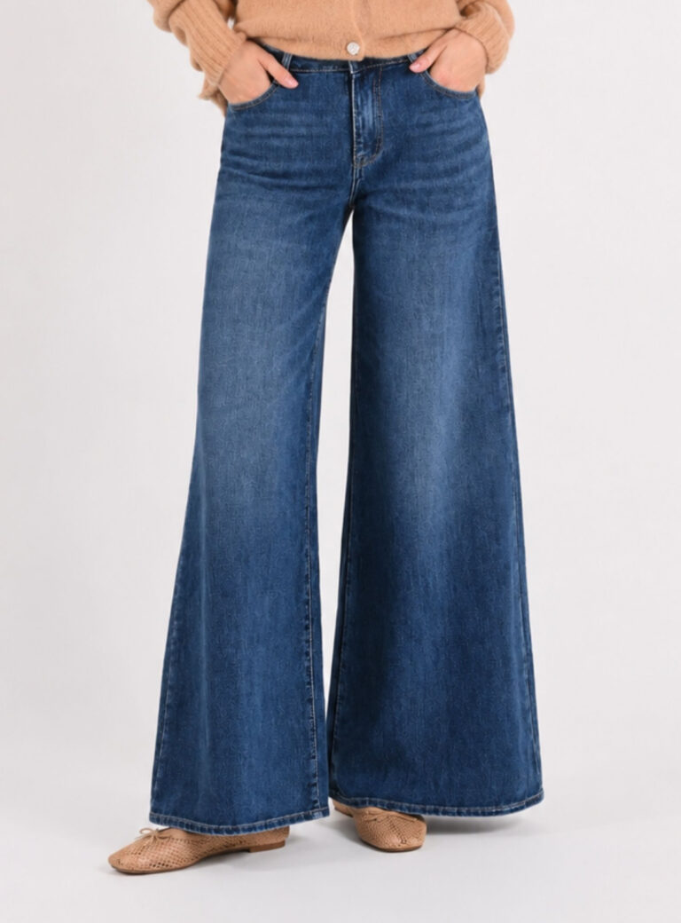 JEANS WIDE-LEG A VITA ALTA