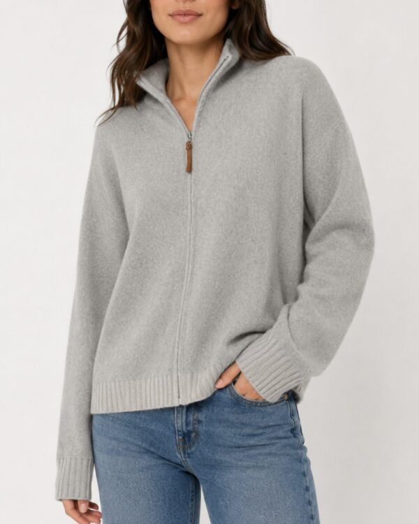 CARDIGAN CON ZIP E COLLO ALTO